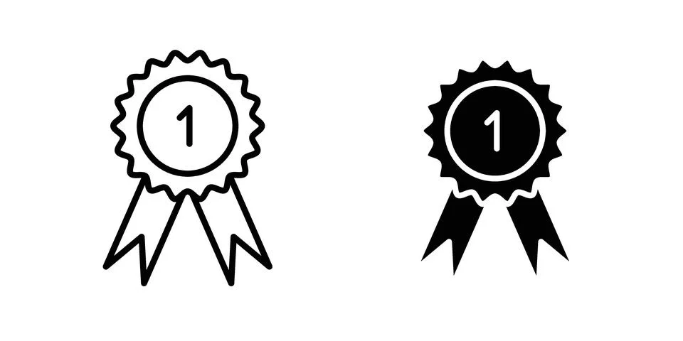 Winner icon vector concepts, line and silhouette style Stock Illustration