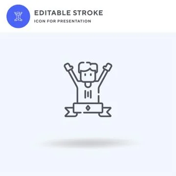 Winner icon vector, filled flat sign, solid pictogram isolated on white, logo Illustrazione stock