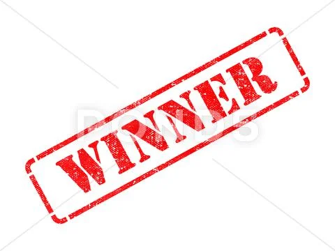 Winner inscription on Red Rubber Stamp. Stock Illustration