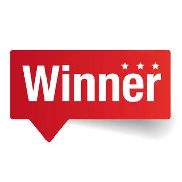 Winner label speech bubble Stock Illustration