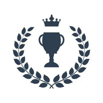 Winner laurel wreath with cup Stock Illustration