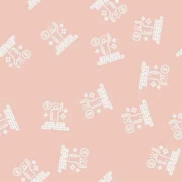 Winner lotto line seamless pattern Illustrazione stock