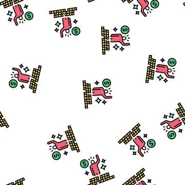 Winner lotto vector seamless pattern Stock Illustration