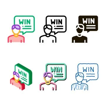 Winner man modern icon vector outline Stock Illustration