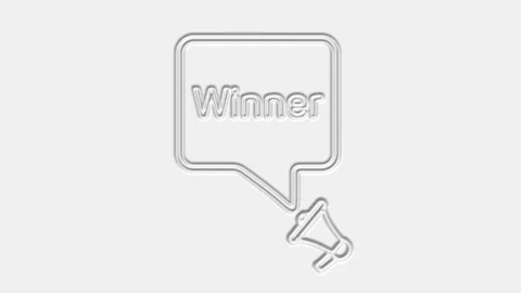 Winner. Megaphone with winner text speech bubble banner. Loudspeaker. 4K video Stock Footage 165781253