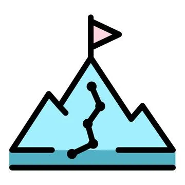 Winner mountain icon vector flat Stock Illustration
