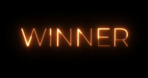 Winner neon text animation Stock Footage 287400575