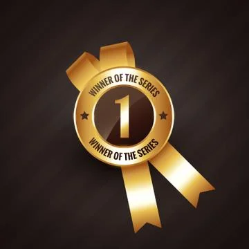 Winner number one vector badge rosette label Stock Illustration