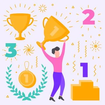 Winner objects set. Vector elements shapes Stock-Illustration