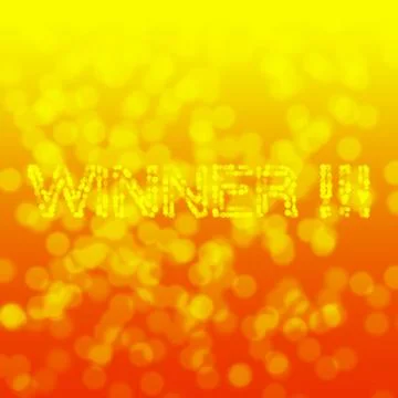 Winner on orange light blur background Stock Illustration