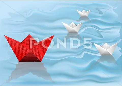 Winner paper ship Stock Illustration