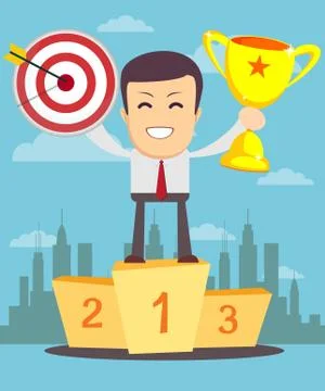 Winner on a pedestal Stock Illustration