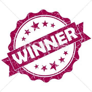 Winner pink vintage round grunge seal isolated on white background Stock Illustration