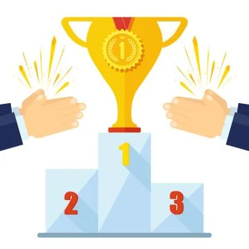 Winner podium applause Stock Illustration