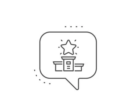 Winner podium line icon. First place sign. Best rank star. Vector Stock Illustration