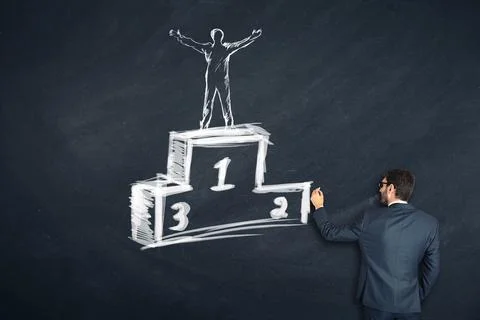 Winner on podium Stock Photos