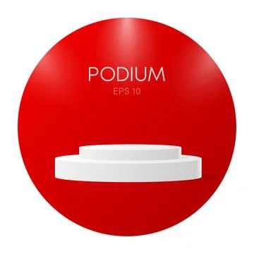 Winner podium. Vector geometric platform. Red technology background. Award 库存插图