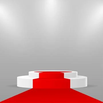 Winner podium. Vector geometric platform. red technology background. Award 库存插图