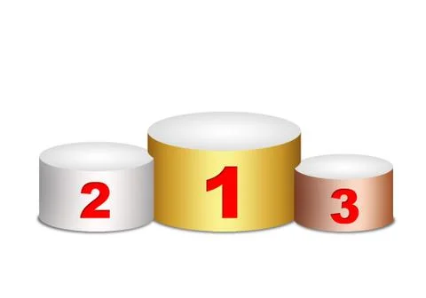Winner podium on white background, 3d illustration Stock Illustration