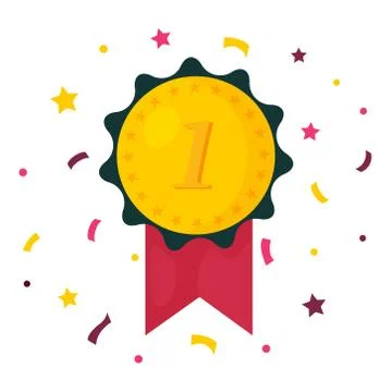 Winner prize medal. First place champion reward Stock Illustration