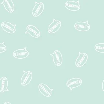 Winner in quote frame line vector seamless pattern Stock Illustration