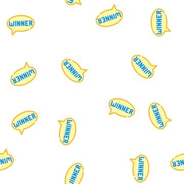 Winner in quote frame vector seamless pattern Stock Illustration