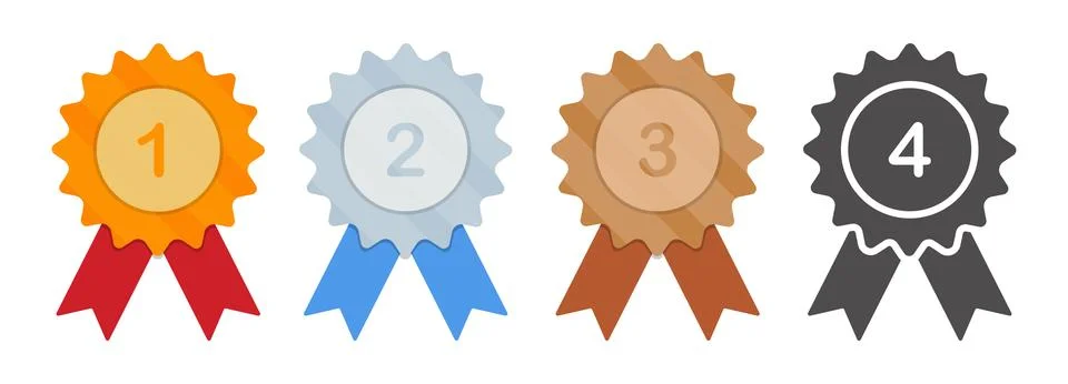 Winner Recognition Badges Vector illustration Illustrazione stock