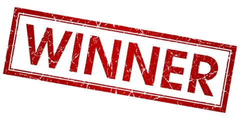 Winner red grunge vector square stamp Stock Illustration