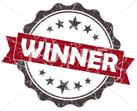 Winner red grunge vintage seal isolated on white Stock Illustration