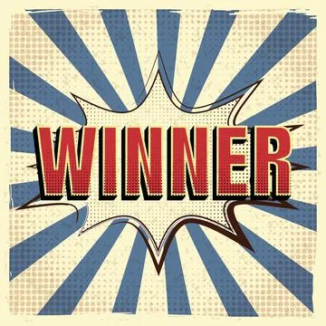 Winner retro poster, comic speech duddle blast. Vector illustration vintage イラスト素材