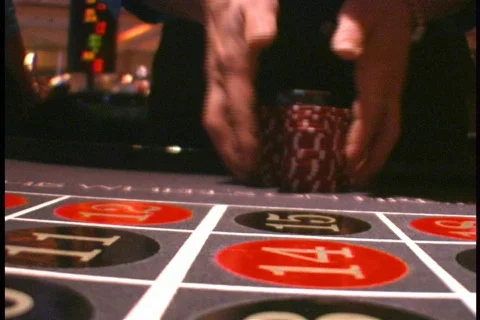 Winner Roulette Chips on a Gaming Table Wheel Las Vegas Atlantic City Stock Footage 144303