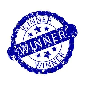 Winner rubber stamp print, mark of win Stock Illustration