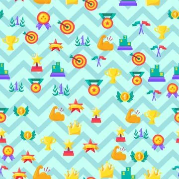 Winner seamless color vector pattern Illustrazione stock