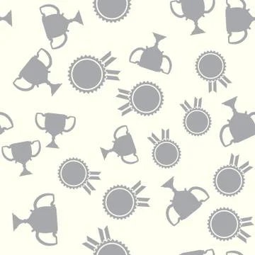 Winner seamless pattern. Vector illustration. Champion cup reward emblem Stock Illustration