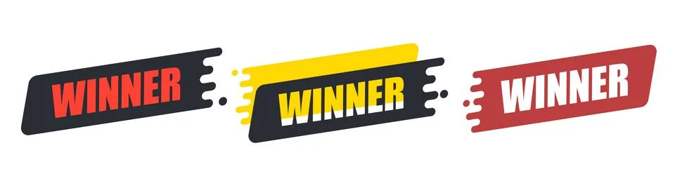 Winner signs set isolated. Vector illustration. Stock Illustration