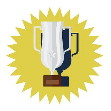 Winner silver cup flat design vector Stock Illustration