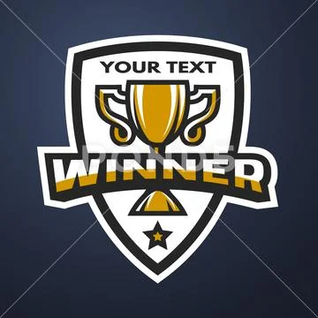 Winner Sports trophy, emblem, badge. Stock Illustration