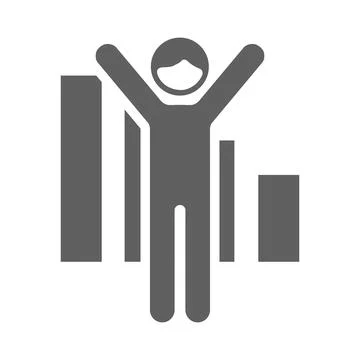 Winner, success icon. Gray vector graphics. Stock Illustration