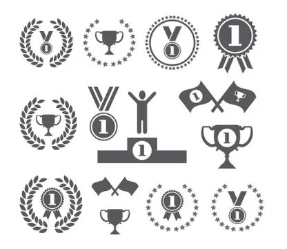 Winner symbol set Stock Illustration