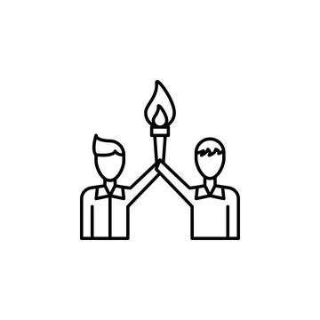 Winner, team, fire icon. Simple line, outline vector elements of teamwork for ui Stock Illustration