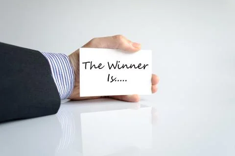 The winner is text concept Stock Photos