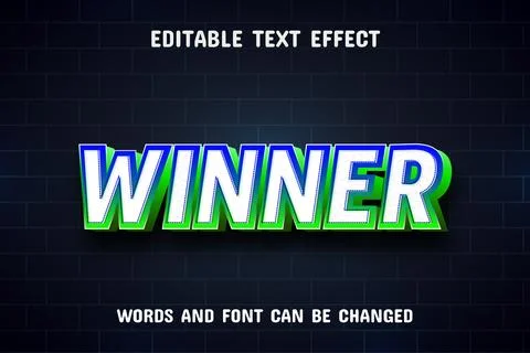 Winner text - editable text effect Stock Illustration
