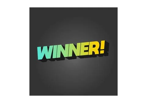 Winner. Text effect with modern color in 3D style Stock Illustration