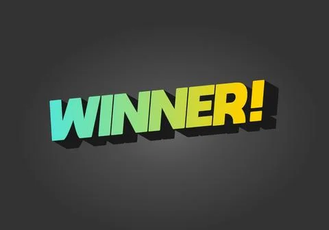 Winner. Text effect with modern color in 3D style Stock Illustration