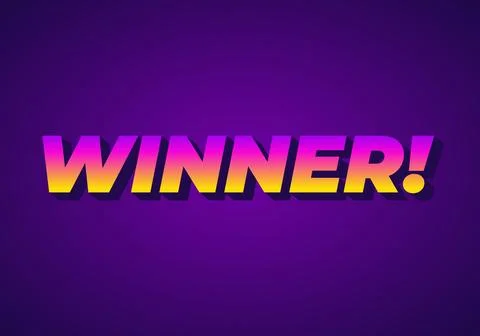 Winner. Text effect with modern color in 3D style Stock Illustration
