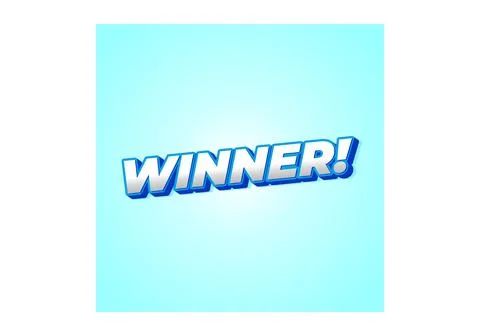 Winner. Text effect with modern color in 3D style Stock Illustration