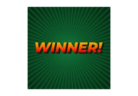 Winner. Text effect with modern color in 3D style Stock Illustration