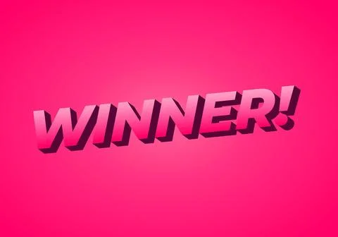 Winner. Text effect with modern color in 3D style Stock Illustration
