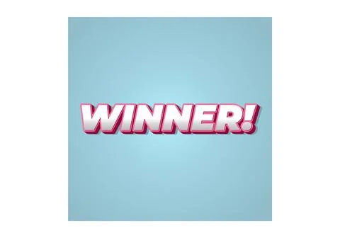 Winner. Text effect with modern color in 3D style Stock Illustration