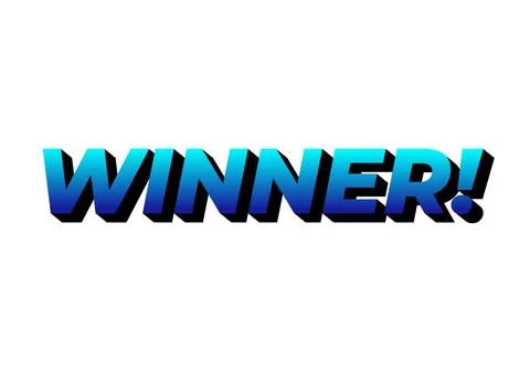 Winner. Text effect with modern color in 3D style Stock Illustration